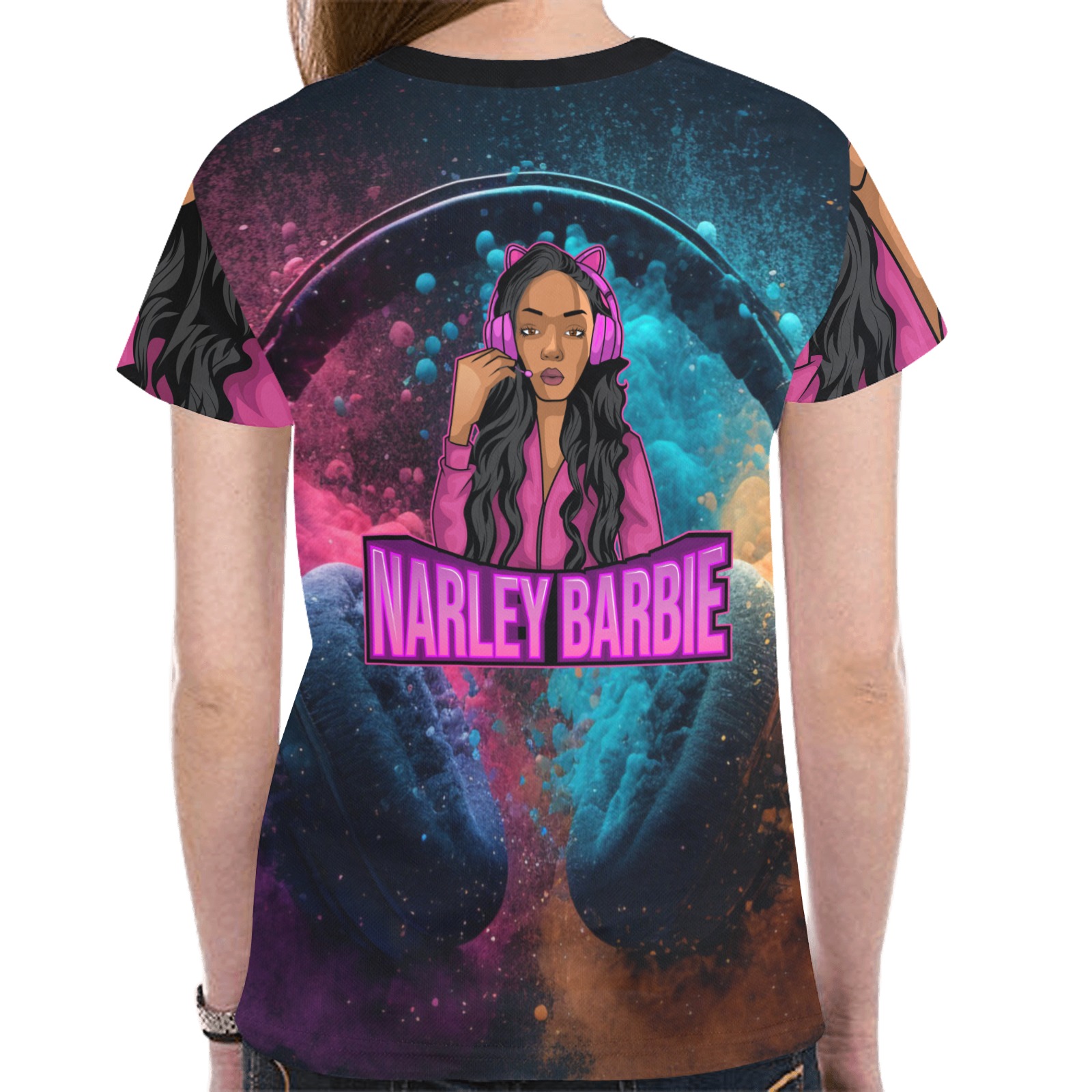 Narley Barbie Cartoon New All Over Print T-shirt for Women (Model T45)