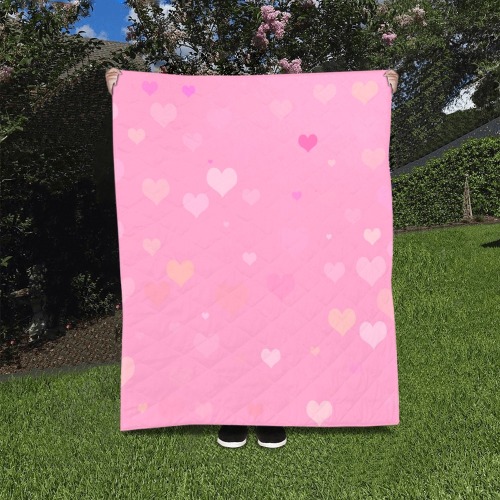 PinkHearts Quilt 40"x50"