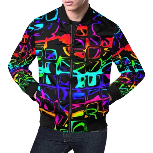 Neon 1 All Over Print Bomber Jacket for Men (Model H19)