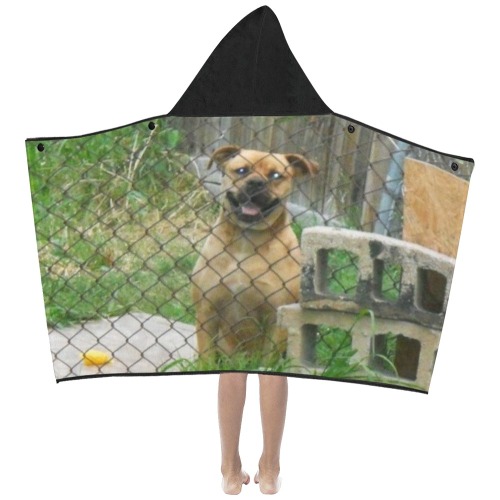 A Smiling Dog Kids' Hooded Bath Towels