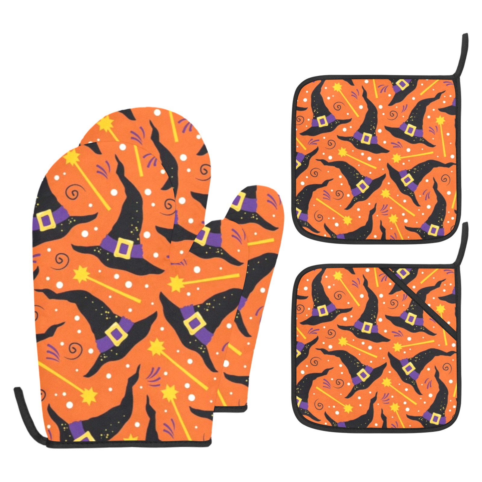 Floating Witch Hats Oven Mitt & Pot Holder