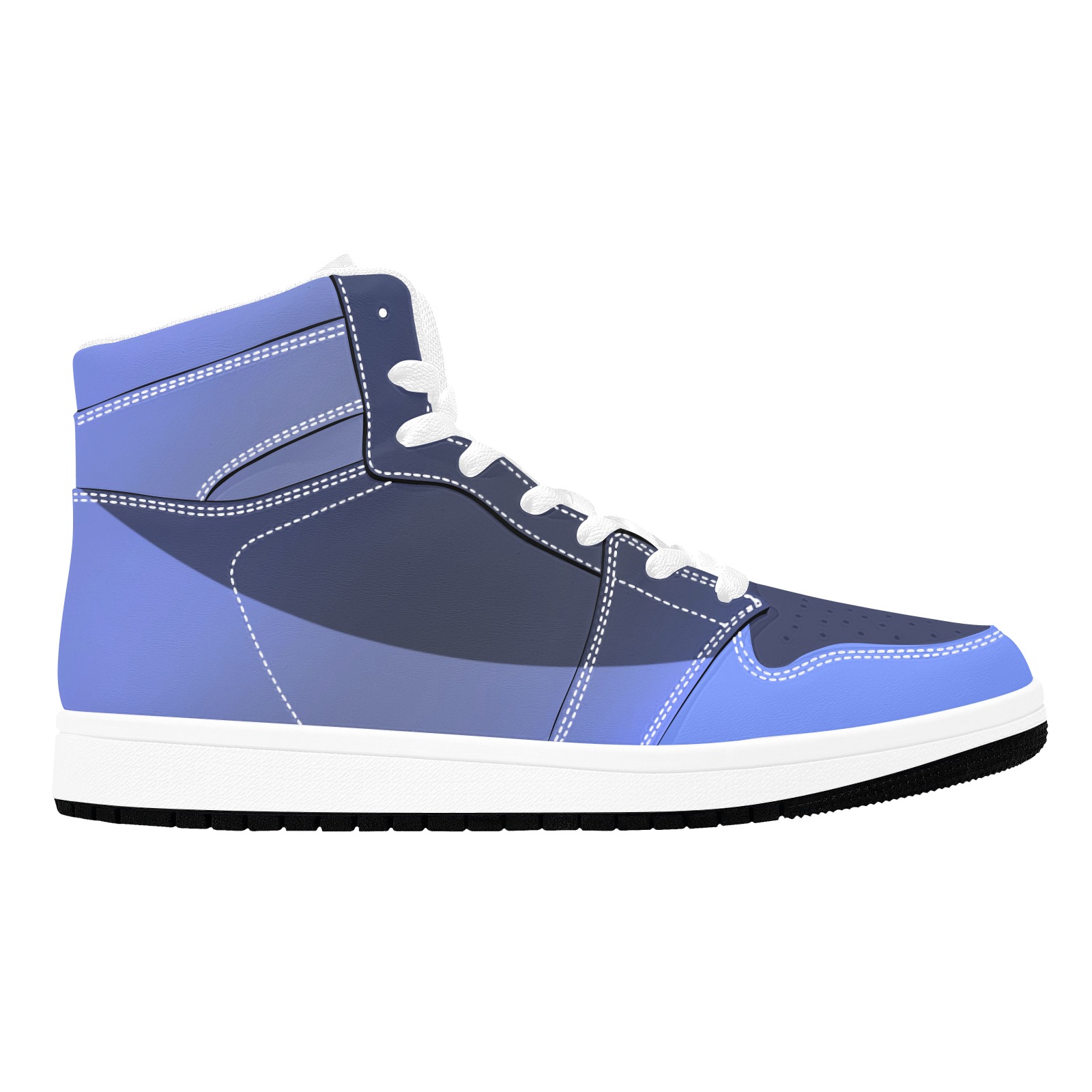 Three Tone Blue Unisex High Top Sneakers (Model 20042)