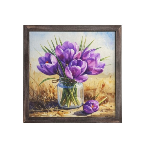 Purple Tulips in Rustic Jar