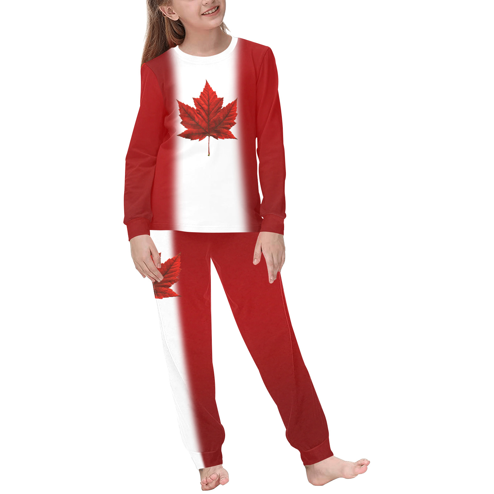 Kid's Canada Flag Pajama Sets Kids' All Over Print Pajama Set