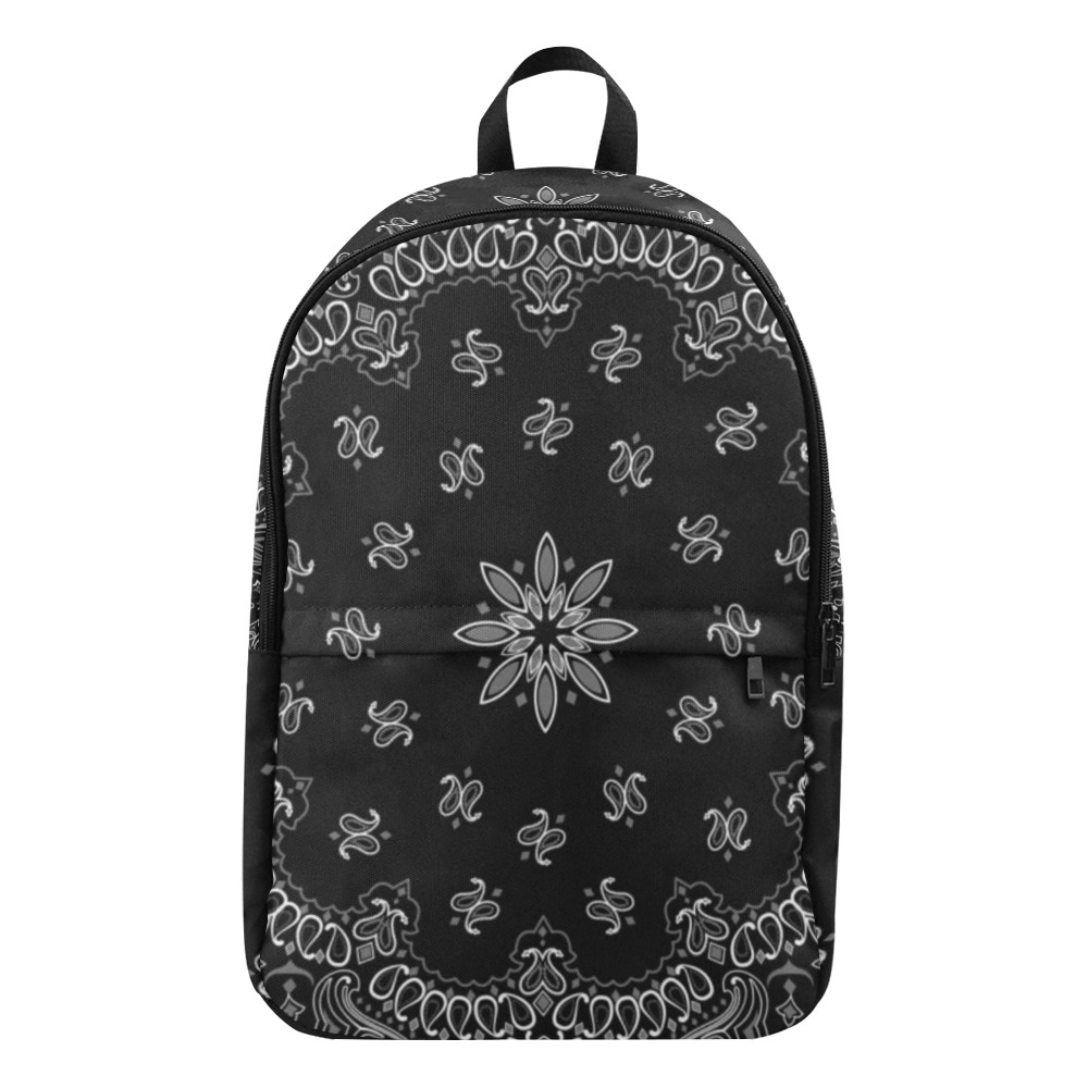 Bandanna Pattern Black White Fabric Backpack for Adult (Model 1659)