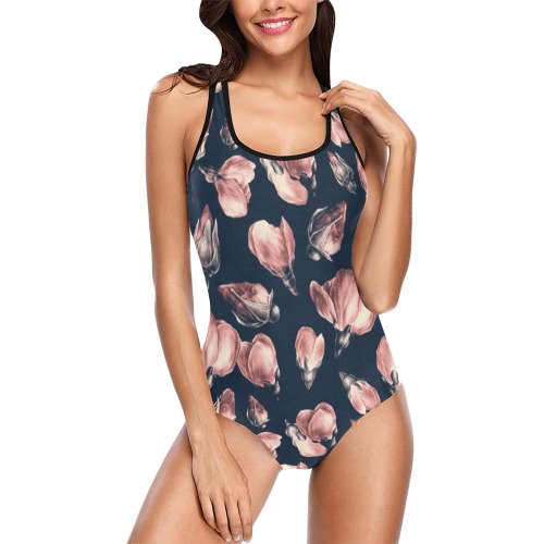 Tulips Vest One Piece Swimsuit (Model S04)