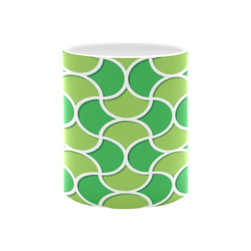 Green mosaic pattern White Mug(11OZ)