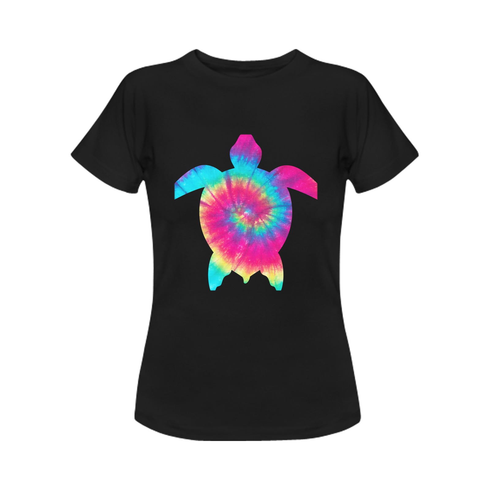 Tie Dye Turtle Women's T-Shirt in USA Size (Front Printing Only)