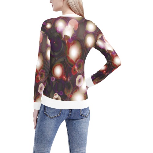 melting bubbles7 Women's All Over Print V-Neck Sweater (Model H48)