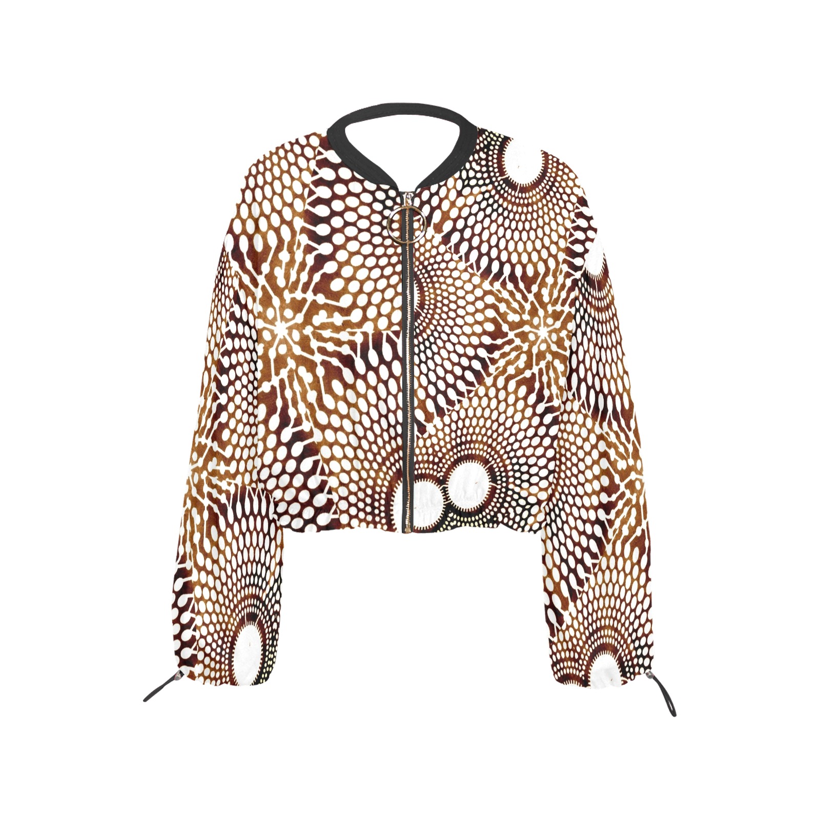 AFRICAN PRINT PATTERN 4 Cropped Chiffon Jacket for Women (Model H30)