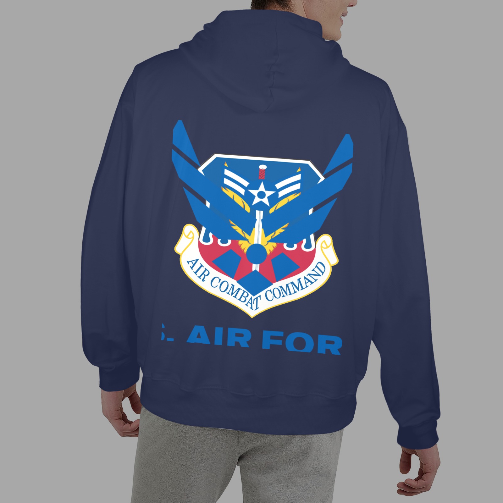 Airman First Class Offutt Air Force Base Men's Glow in the Dark Hoodie (Two Sides Printing)