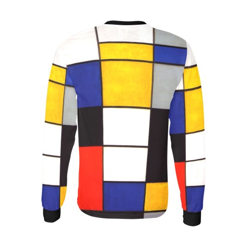 Composition A by Piet Mondrian Kids' All Over Print Long Sleeve T-shirt (Model T51)