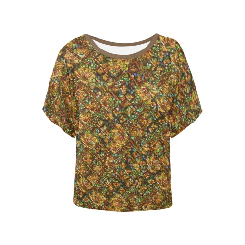 Golden Look Women's Batwing-Sleeved Blouse T shirt (Model T44)