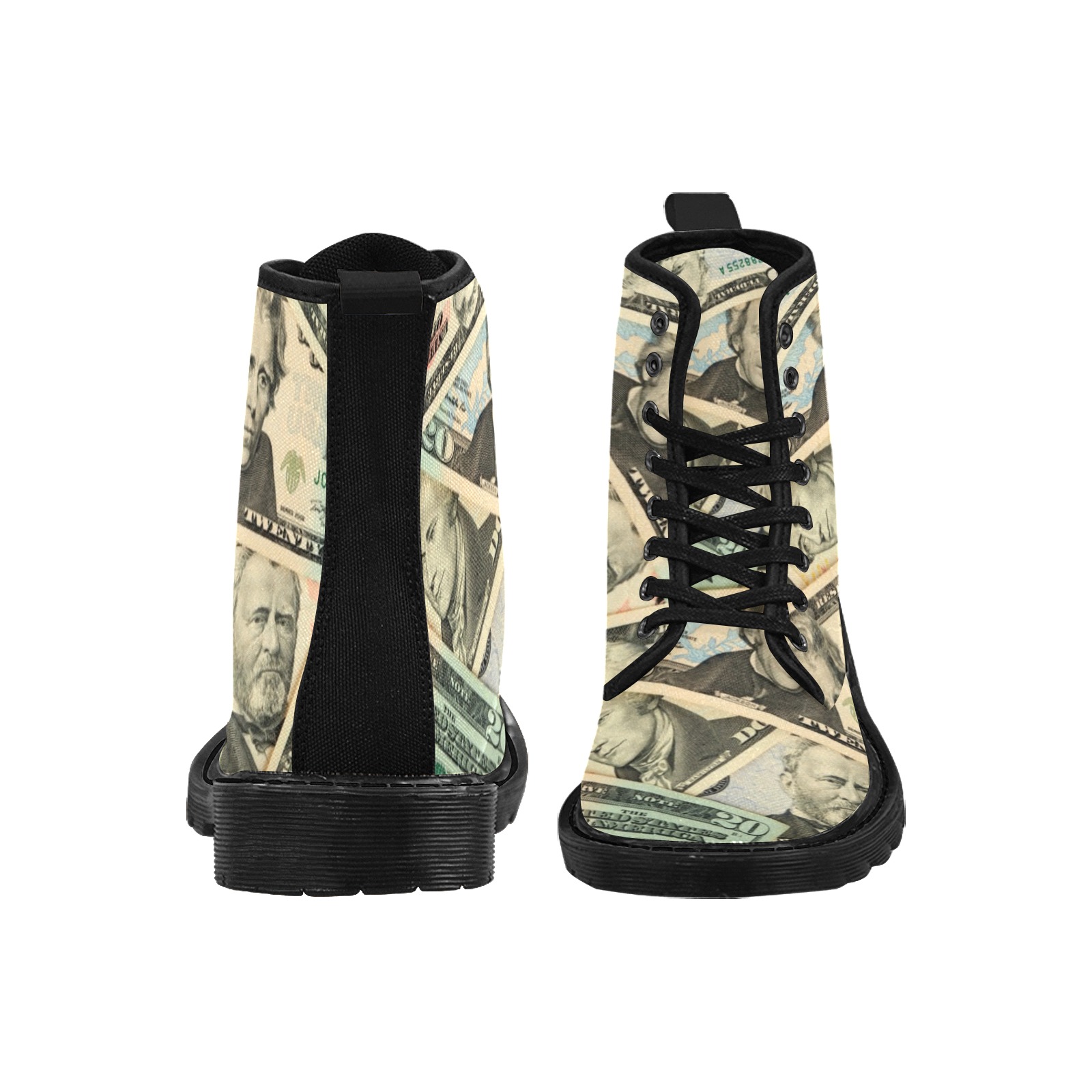 US PAPER CURRENCY Martin Boots for Women (Black) (Model 1203H)