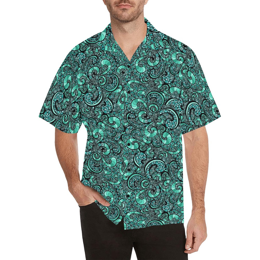 Seafoam Shores Hawaiian Shirt (Model T58)
