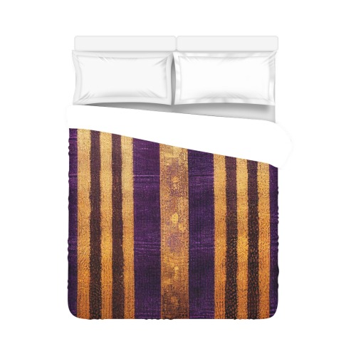 violet and gold striped pattern Duvet Cover 86"x70" ( All-over-print)