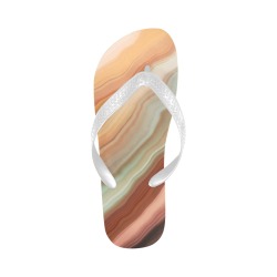 Modern marble watercolor brush 02R Flip Flops for Men/Women (Model 040)