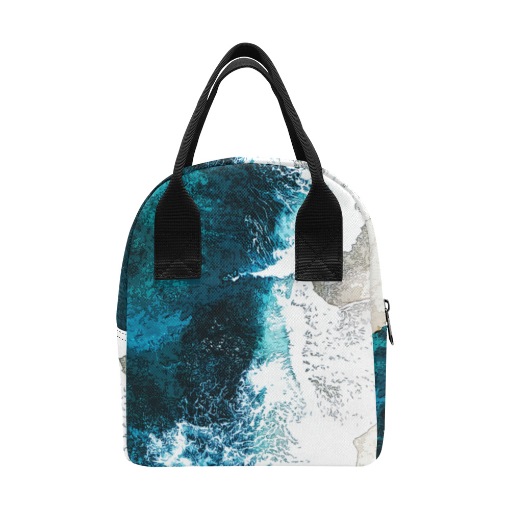 Ocean And Beach Zipper Lunch Bag (Model 1689)
