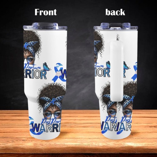 Post Partum Awareness 40oz Tumbler with White Handle