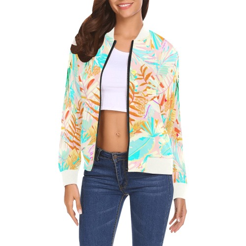 Summer Vibes Tropical  7YL All Over Print Bomber Jacket for Women (Model H19)