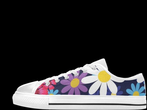 Hippy Flower Power #2 Men's Classic Canvas Shoes (Model 018)