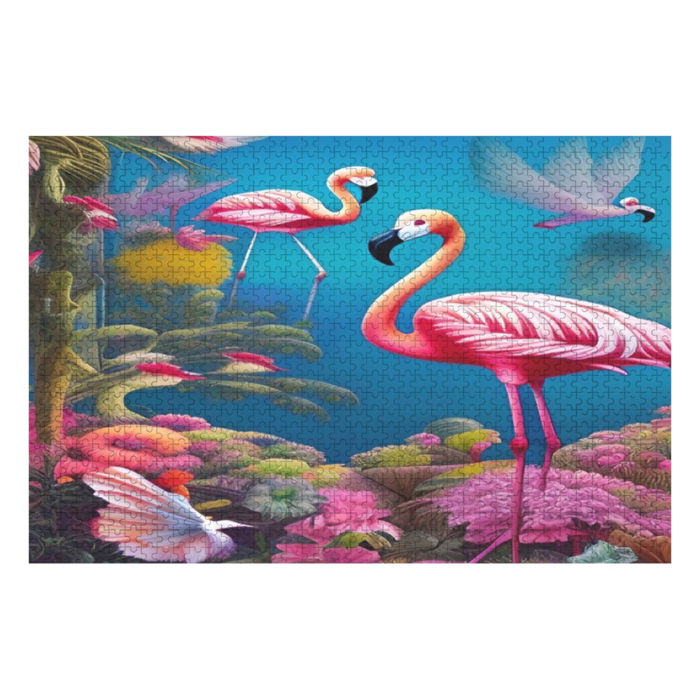 Flamingo Dream 1000-Piece Wooden Photo Puzzles