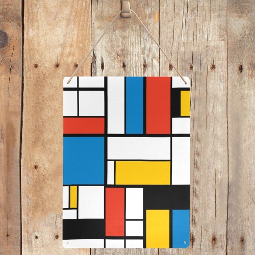 Mondrian De Stijl Modern Metal Sign 12"x16"