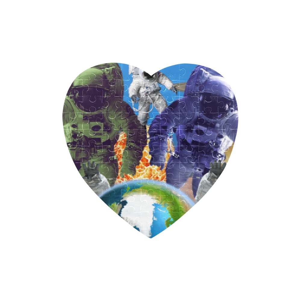 CLOUD ASTRONAUT Heart-Shaped Jigsaw Puzzle (Set of 75 Pieces)
