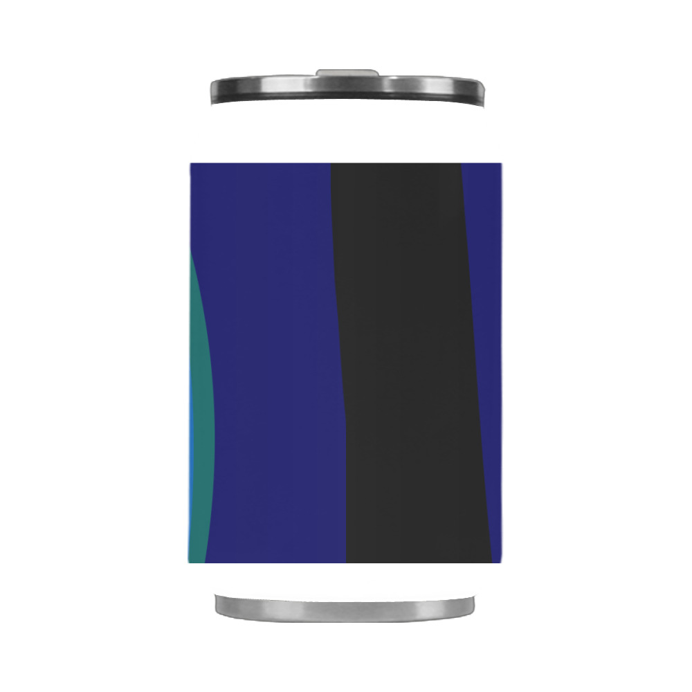 Dimensional Blue Abstract 915 Stainless Steel Vacuum Mug (10.3OZ)