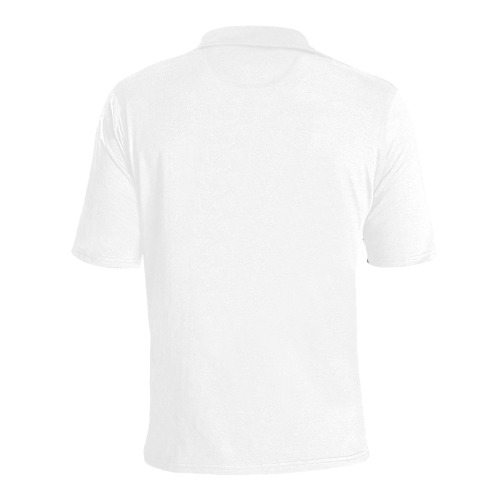 WHITE Men's All Over Print Polo Shirt (Model T55)