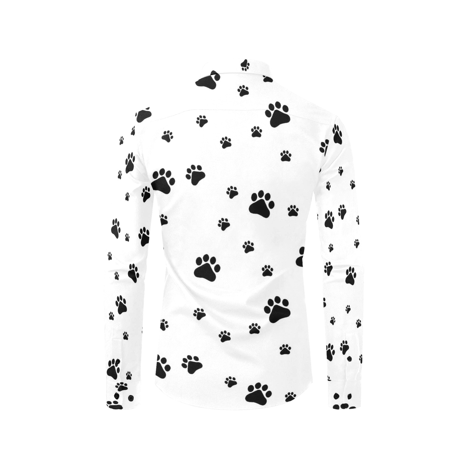 Puppy Paws White Style by Fetishworld Men's All Over Print Casual Dress Shirt (Model T61)