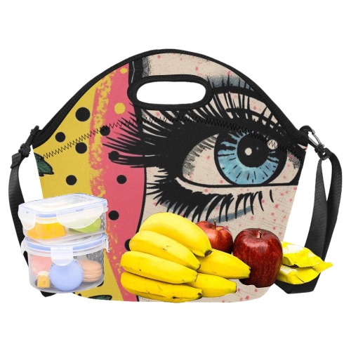 Ellie's Eye scuba purse neoprene pop art alternative fashion bag Neoprene Lunch Bag/Large (Model 1669)