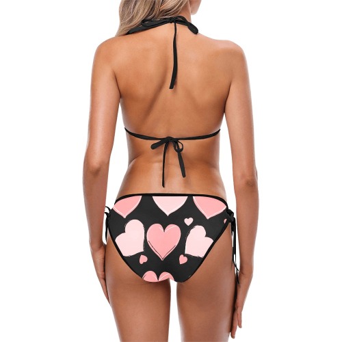 heart print Custom Bikini Swimsuit (Model S01)