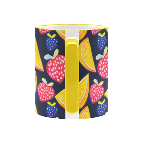 Fruit mix pattern Custom Edge Color Mug (11oz)