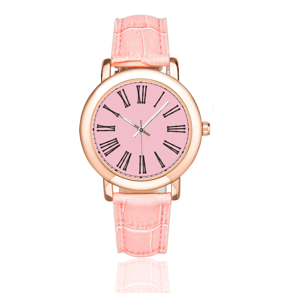 FASHION Women's Rose Gold Leather Strap Watch(Model 201)