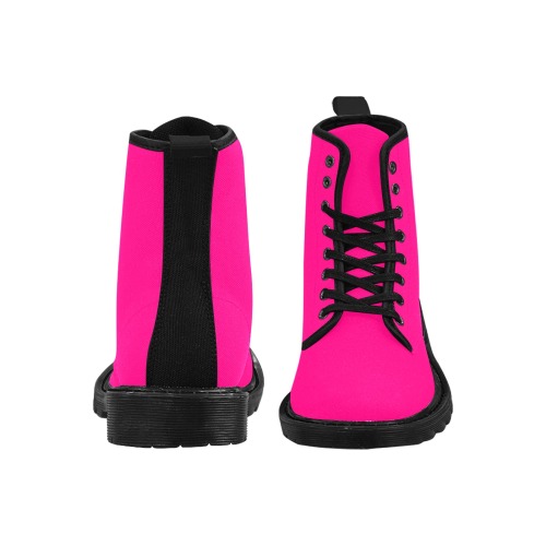 Deep Pink Fuchsia WMB Martin Boots for Women (Black) (Model 1203H)