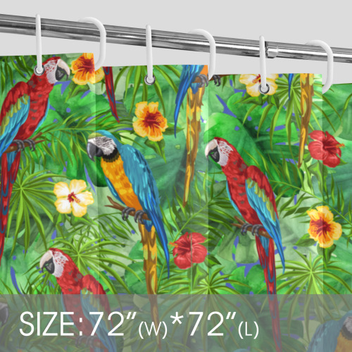 Rainforest Parrots Paradise Shower Curtain Shower Curtain 72" x 72"