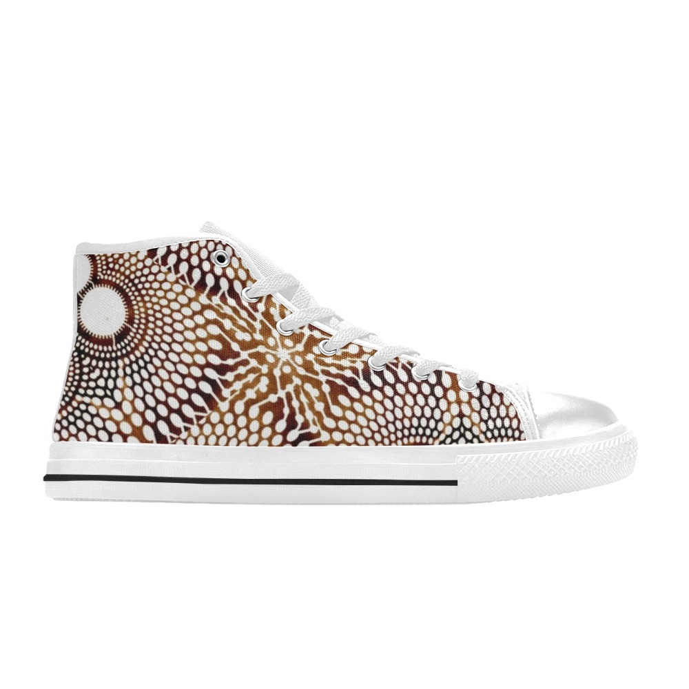 AFRICAN PRINT PATTERN 4 Men’s Classic High Top Canvas Shoes (Model 017)