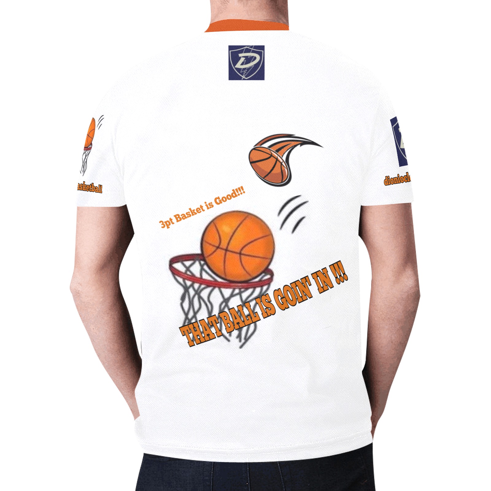 DIONIO Clothing - That Ball is Goin' In T-Shirt (White) New All Over Print T-shirt for Men (Model T45)