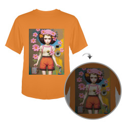 girl in knit clothes 70 Men's Glow in the Dark T-shirt (Front Printing)