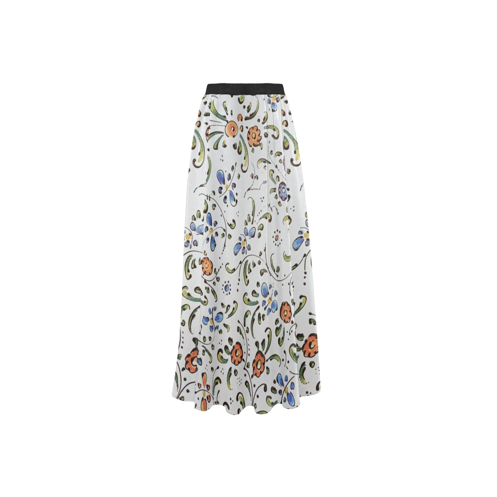 Flower High Slit Long Beach Dress (Model S40)