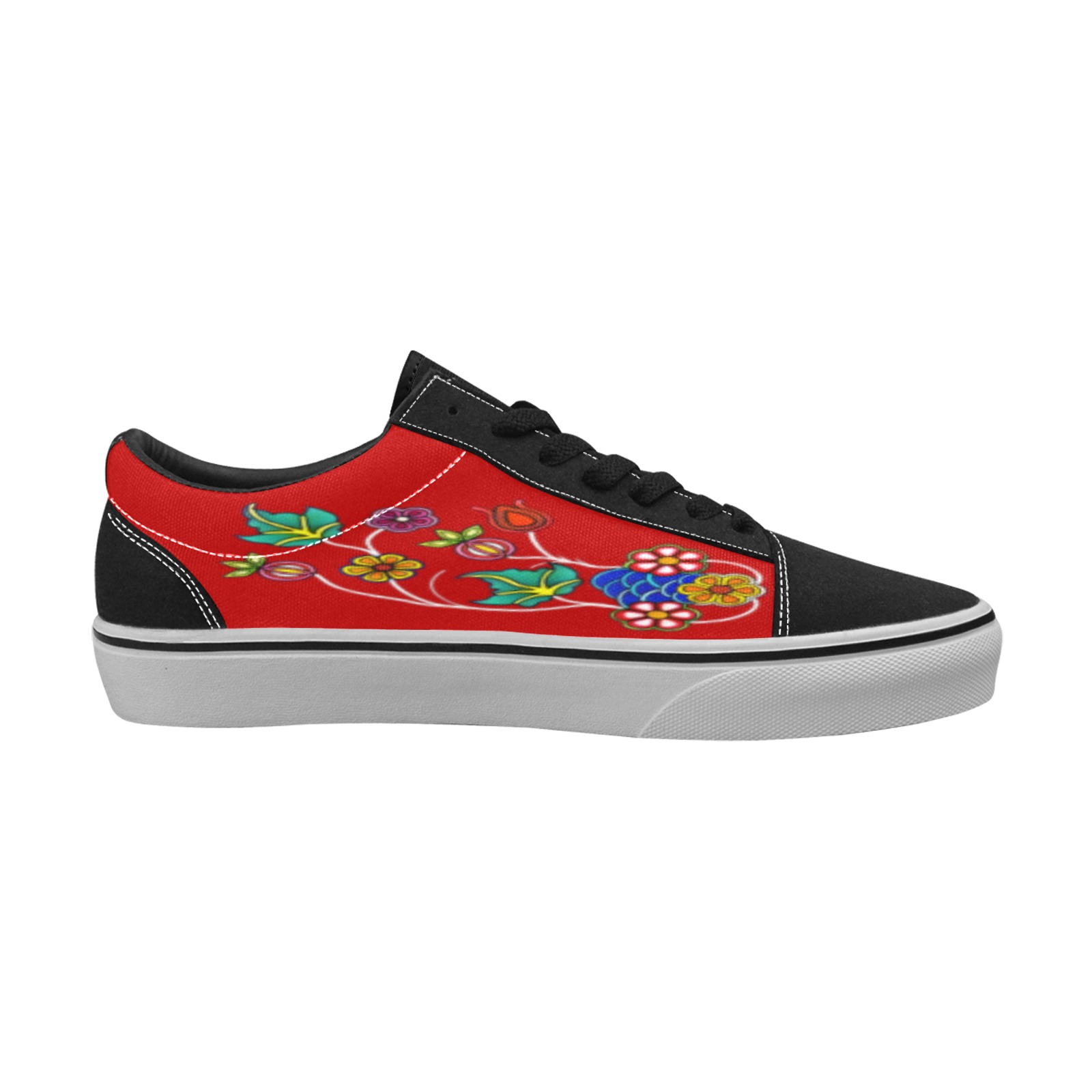 red Men's Low Top Skateboarding Shoes (Model E001-2)