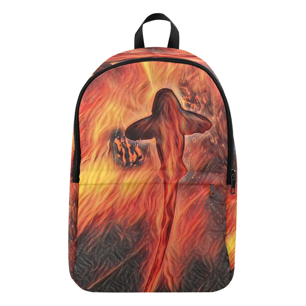 Shark From Bottom Swimming In Fire Fabric Backpack for Adult (Model 1659)
