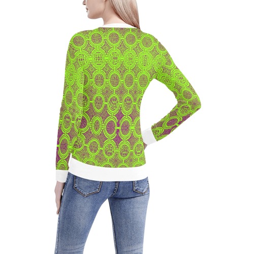 AFRICAN PRINT PATTERN 2 Women's All Over Print V-Neck Sweater (Model H48)