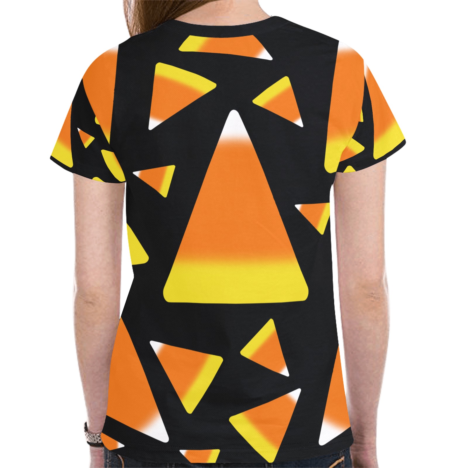 Candy Corn New All Over Print T-shirt for Women (Model T45)
