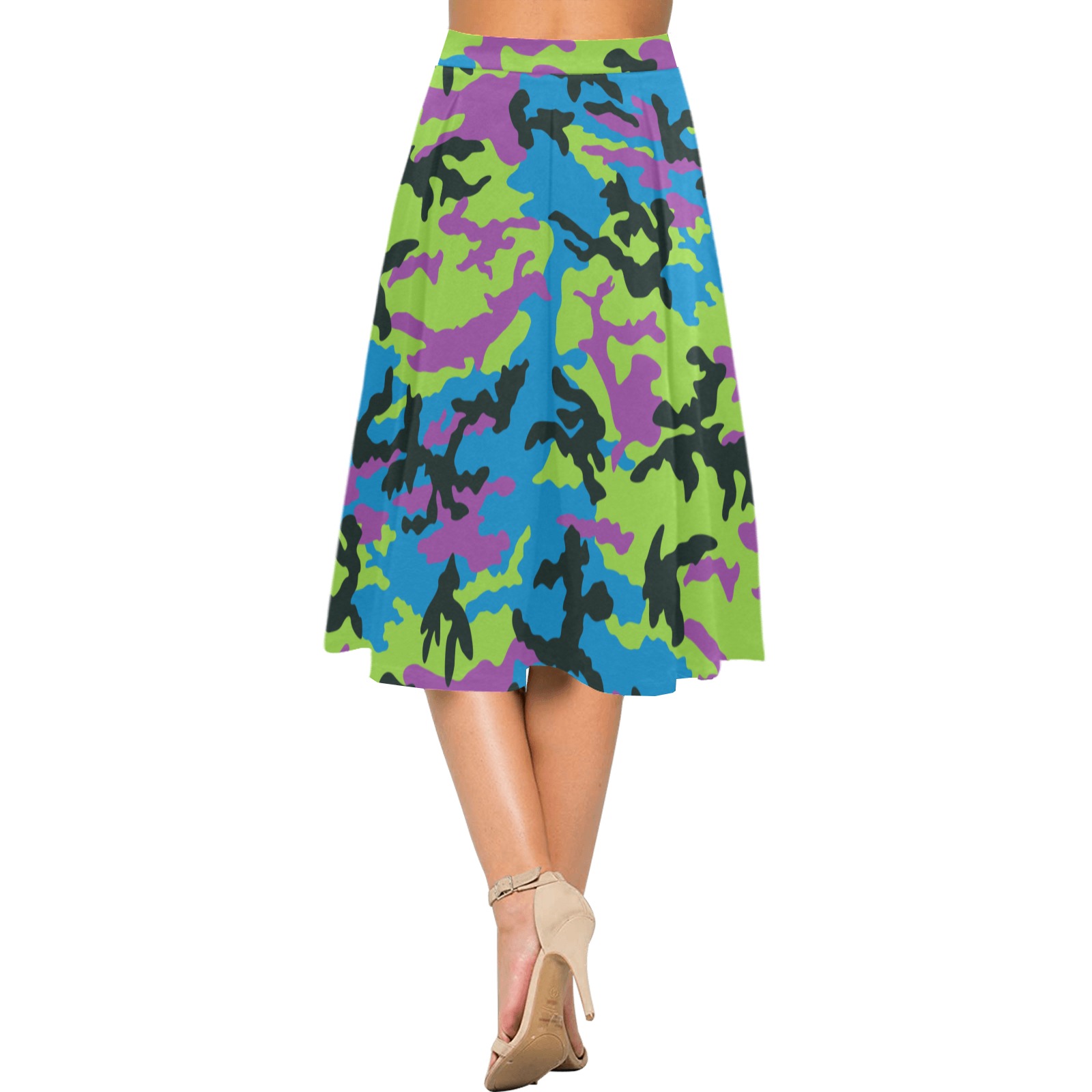 alternate-violet-green-blue-ERDL Mnemosyne Women's Crepe Skirt (Model D16)