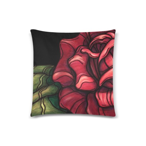 red rose Custom Zippered Pillow Case 18"x18"(Twin Sides)