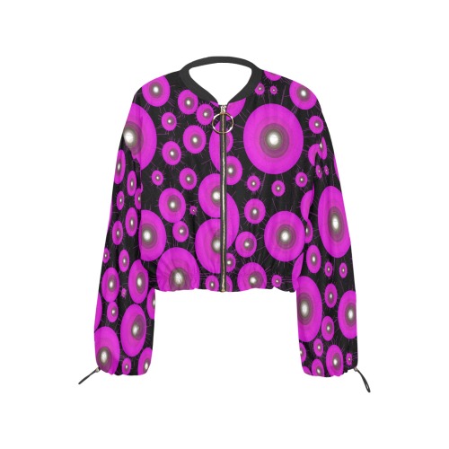 cogs (2)2 pink Cropped Chiffon Jacket for Women (Model H30)