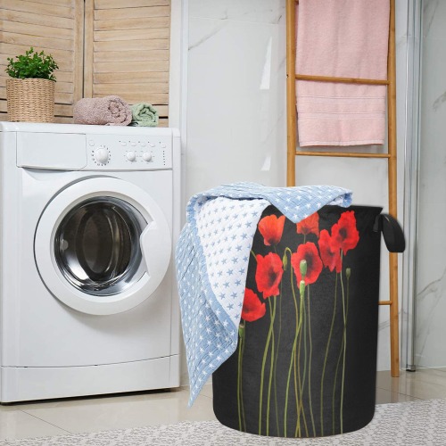 Poppies Floral Design Papaver somniferum Laundry Bag (Large)