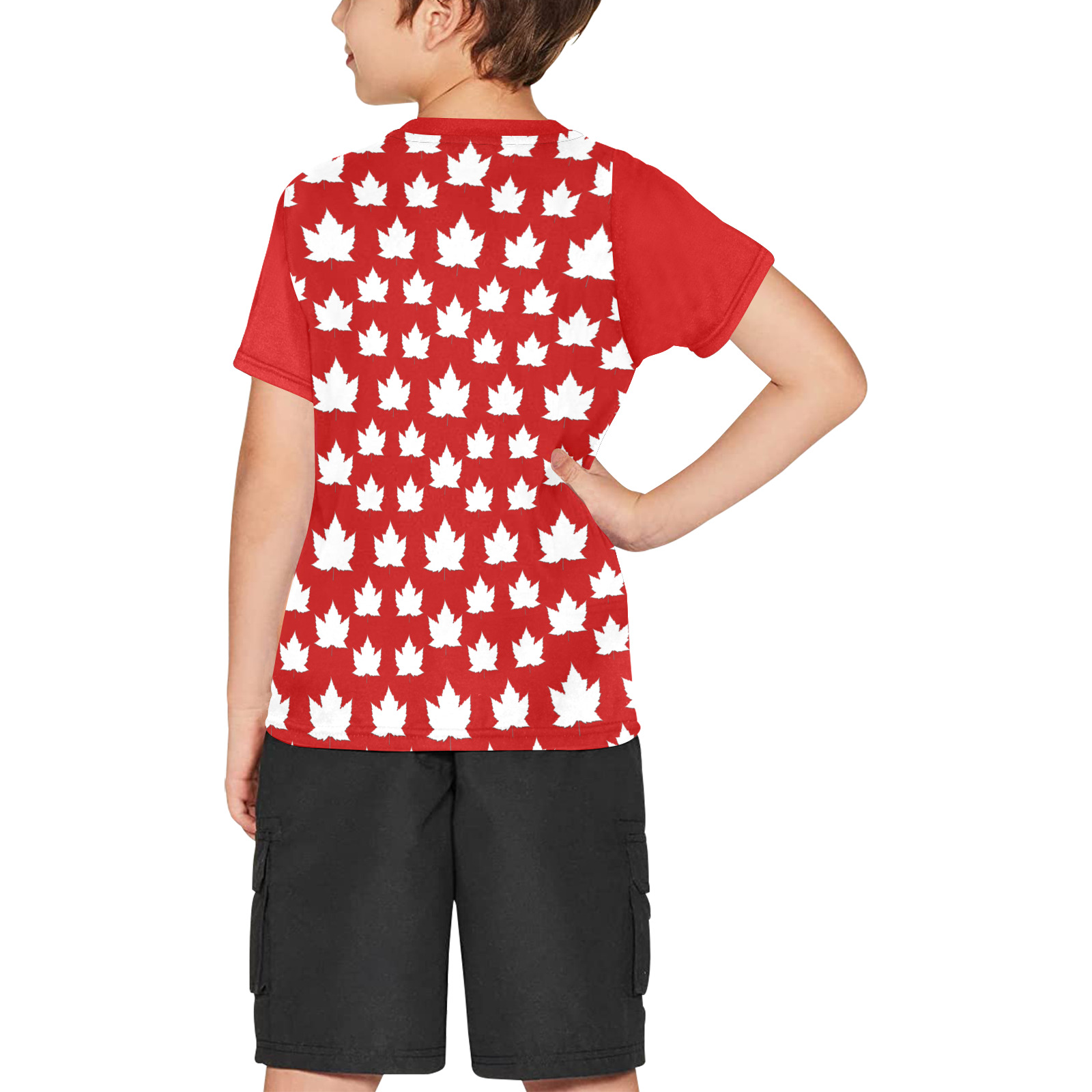 Boy's Cute Canada T-shirts Big Boys' All Over Print Crew Neck T-Shirt (Model T40-2)